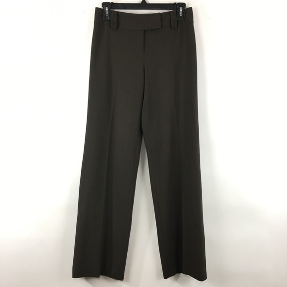 LOFT Pants - LOFT Womens Size 0 Brown Wool Blend Trouser Pants Tailored Career Straight Leg